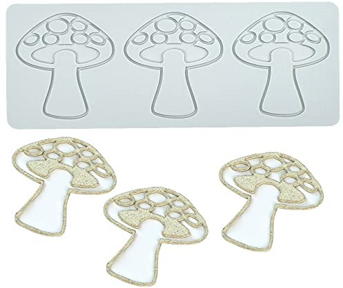 Molde de fondant de encaje en relieve de hongos, chile, verduras, tapete de encaje comestible, moldes de silicona para decoración de pasteles, moldes de encaje con impresión de dulces (B_8.8 x 3.2 x