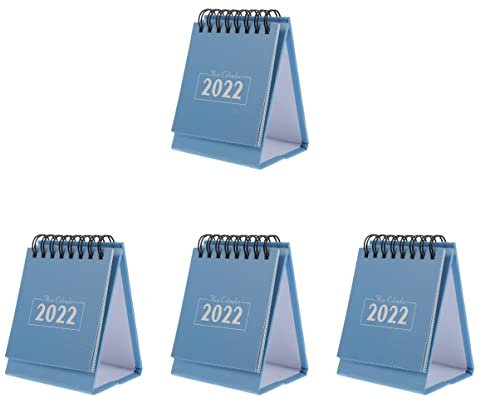 NUOBESTY 4 Stück 2022 Tischkalender 2022 Aufstellkalender 2022 Kleine Kalender-desktop-dekoration Spulenkalender 2022 Notizblock-kalender Querkalender Aufstehen Kind Schreibtisch Papier