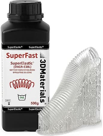 3D-Drucker Harz, Weichheit 60A, simuliert weiches Silikon, Hergestellt in Korea von 3DMaterials (500g, Transparent)