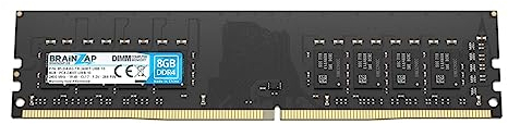 BRAINZAP 8GB DDR4 RAM DIMM PC4-2400T-UBB-10 1Rx8 2400 MHz 1.2V CL17 Computer PC Arbeitsspeicher Unbuffered Non-ECC