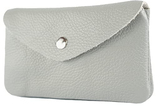 modamoda de P11 Damen Leder Geldbörse Portemonnaie Medium Handmade in Italy, Farbe:Telegrau