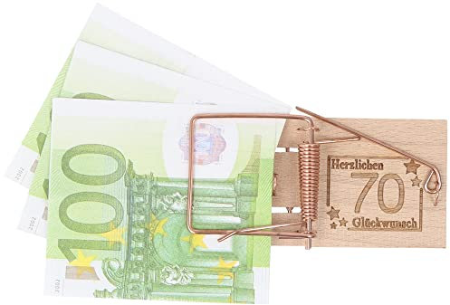 Spruchreif | Mausefalle Geldgeschenk | Witzige Geschenkidee zum 70. Geburtstag