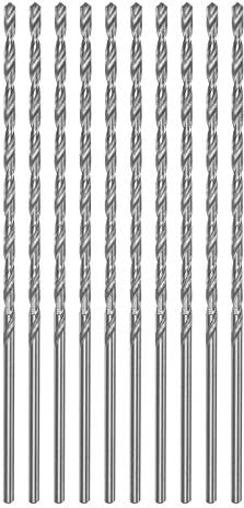 sourcing map 10pcs Extra Long Drill Bits, 1.8mm HSS Drill Bit with High Speed Steel Straight Shank 80mm Length for Metal Woodwork Plastic Aluminum Alloy