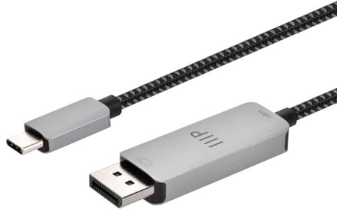 Monoprice USB-C to DP Cable - 6 Feet | 8K@60Hz, 4K@144Hz/120Hz, 2K@240Hz, Compatible with MacBook Pro/Air, iPad Pro, USB-C Port Android, Laptops, Tablet, Phones