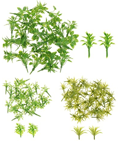 Milageto 100 Pieces Model Grass, Railroad Scenery Train Grass for Sand Table Miniature Scenery