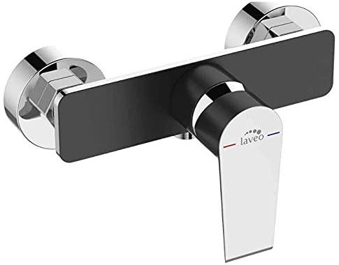 BADLAND Duscharmatur Brausearmatur LARGO Schwarz-Silber Badarmatur Duschbatterie