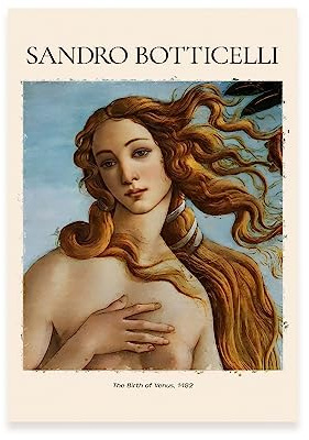 Nacnic Poster Die Geburt von Venus 1482Dekorative Bilder für Ihr Wohnzimmer, Schlafzimmer, Zuhause. Wandkunst-Drucke. Ästhethische Wandabdrücke von Sandro Botticelli A4 inspiriert