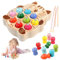 VFANDV Montessori Spielzeug, Spielzeug ab 2 Jahre Kinderspielzeug 2 in 1 Holz Magnetspiel, Agnet Fische Angeln Spiel, Holz Angelspiel für Kinder, Angelspiel Magnetspielzeug Kinderspielzeug 2 Jahre