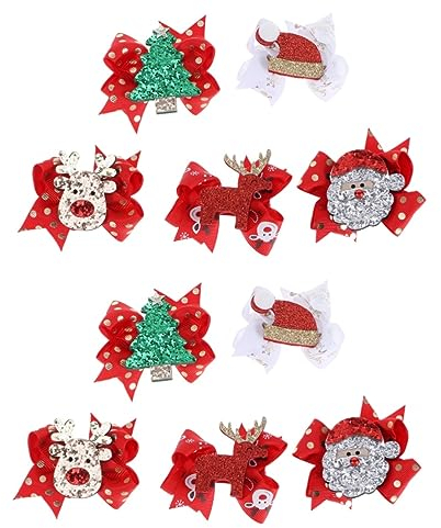Beaupretty 10 Stk Mini-weihnachtsmützen-clip Weihnachtsmädchen Haarschleifen Weihnachtshaarnadel-haarspangen Santa Haarspange Weihnachts-haarschmuck Santa Haarschleife Kopfbedeckung Kind Süss