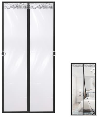 HOMURY Rideau de Porte Thermique 90 cm x 210 cm : Protection Contre le Froid, Transparent, Isolant Eva, Coupe-Vent, Imperméable, Chaud