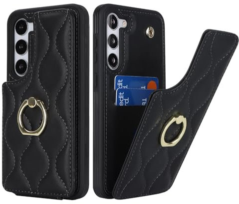 SailorTech Samsung Galaxy S23 Plus Custodia con Portacarte, Galaxy S23 Plus Telefono Custodia Anello Stand con Kickstand Carta di Credito Custodia Carino e alla moda per Samsung S23 Plus-Nero