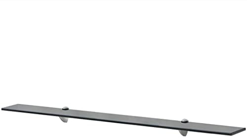 Tino Tech Wandregal aus Gehärtetes Sicherheitsglas 100x20 cm Schwarz Glaswandregal Wandregale Modern Glasregale Bad Wandbordregal Ablageregal Bücherregal Deko Regal Wand