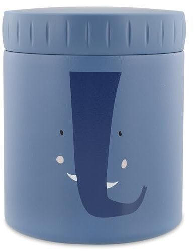 Trixie Tarro de comida aislado – Mrs. Elephant | 350 ml | A prueba de fugas y portátil | Mantiene la comida caliente o fría | Acero inoxidable | Contenedor de almuerzo para niños