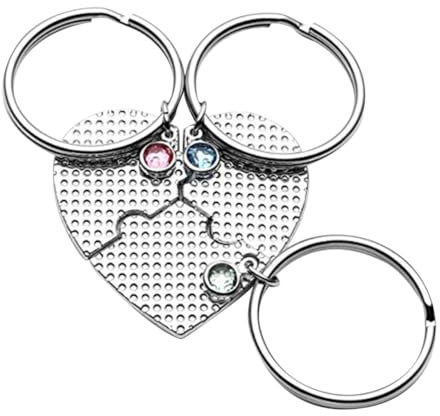 ANDRESLAD 1 Set Entzückende Herz Tasche Schlüsselanhänger Puzzle Trio Passende Freundschaft Schlüsselring Mode Tasche Hängen