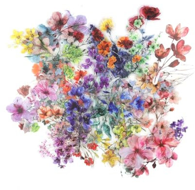 Aufkleber Blumen, 200 Stück Pflanzen und Blumen Sticker für Fotoalbum, Farbe Scrapbooking Sticker, Dekorative Aufkleber für Tagebuch, Fotoalbum, Handy