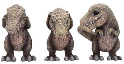 Nemesis Now Three Wise See No Evil Hear No Evil Speak No Evil Figurines Adorable Handbemalte Resin Collectibles and Gift - Tyrannasaurus Rex