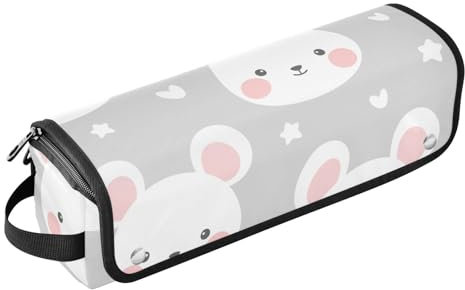 Werkzeugtasche mit Maus-Muster, mit hitzebeständiger Matte, tragbare Werkzeugtasche für Lockenstab, Glätteisen, Bürsten, Clips und Haarbänder