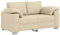 vidaXL Creme Stoff Loveseat für 2 Zeitgenössische Innen Sitzgelegenheit Robuste Konstruktion Bequeme getuftete Polsterung Ideal für Wohnzimmer und kleine Räume