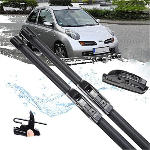 ZWXHN Auto Wischerblätter Für N&issan Für Micra K12 K13 2002~2017 Frontscheibenwischer Autozubehör 2003 2004 2010 2011 2014 2015 2016