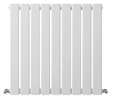 Biubiubath Horizontal Flat Panel Radiator 600x612mm Flat Radiator White Single Design RAD Central Heating