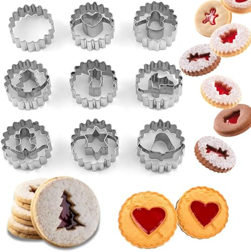 Plätzchen Ausstecher Mini, Kleine Keksausstecher aus Edelstahl, Geometrische Cookie Cutter, Ausstechformen Set aus Edelstahl, für DIY Backen Weihnachten (G)