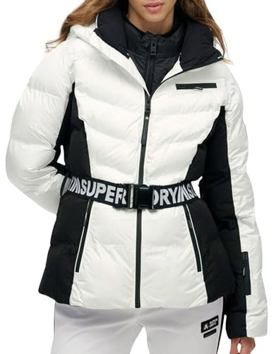 Superdry Damen Luxe Ski Steppjacke mit Gürtel Optik 38