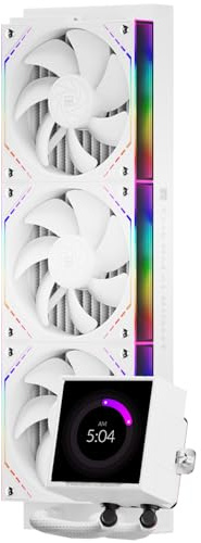 TR-Thermalright Peerless Vision 360 ARGB White Wasserkühlung, 3,95 '' IPS LCD-Bildschirm mit 480x480 Auflösung-Magnetisch, 360mm Aio, CPU Lüfter-Wireless Spleißen, für AM4/AM5, LGA1851/1700/115x