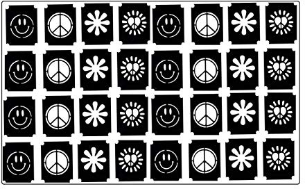Hippy Groovy Peace Collections (Hippy Peace love Tattoo stencil c1)
