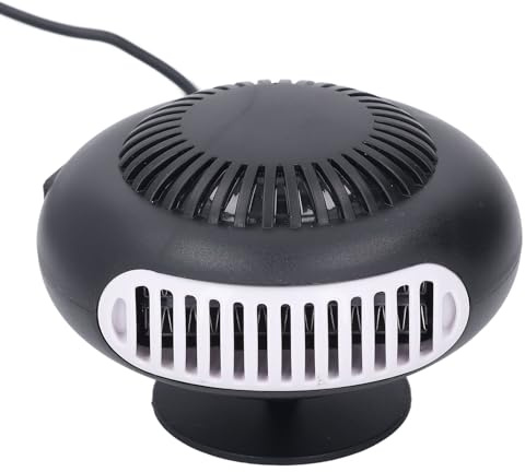 Eujgoov Chauffage de Voiture 120 W, Matériau ABS, Ventilateur de Dégivrage Rotatif à 360 Degrés, Air Chaud et Froid Réglable, pour Voitures et SUV
