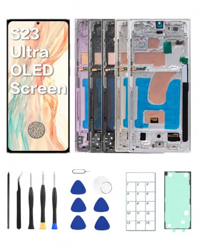 JQYDZH Versione UE display OLED per Galaxy S23 Ultra 5G telaio LCD