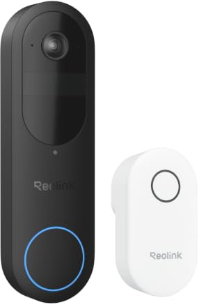 Bundle of Reolink Akku Türklingel mit Kamera (2. Gen), 2K 1:1 Ansicht, 2 Betriebsmodi + Reolink Chime Plus, Kompatibel mit Doorbell WiFi/PoE (V2/V3), Akku Klingel
