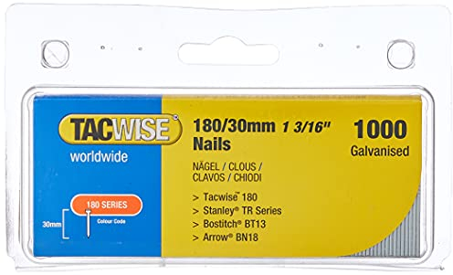 Tacwise 0362 Clavos Brad Galvanizados de Tipo 18G / 30 mm, Paquete de 1000, Metalizado, 180/30 mm, Set Piezas