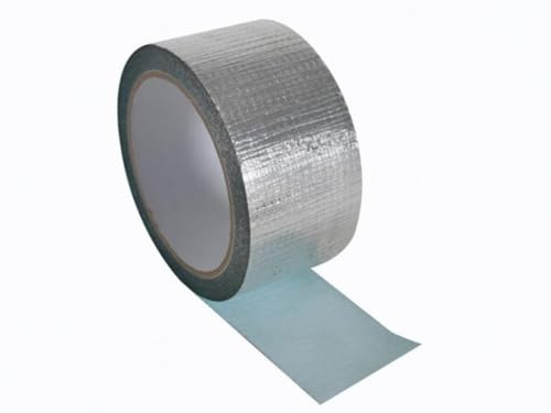 PEREL - DTALU50 Verstärktes Aluminiumklebeband, 50 mm Breite x 10 m Länge, Silber 141879