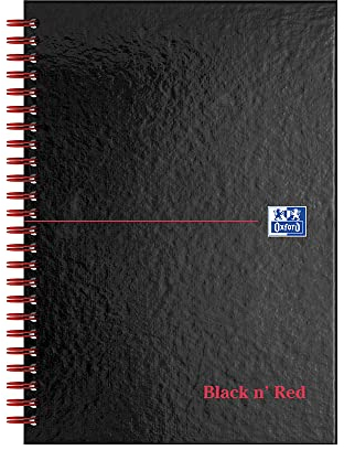 Black n' Red A5 Ruled A-Z Twinwire Hardback Notebook - Black/Red
