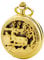 TREEWETO Unisex Taschenuhr mit Kette Analog Handaufzug Doppelscharnier Hirsch Rentier Gold