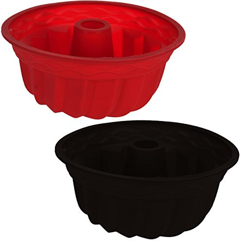 matrasa Guglhupf Silikon Backform - Napfkuchen Gugelhupf Kuchenform Silikonform Ø 22 cm Graubraun