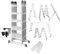 HENGMEI 5.5M Aluminium Combination Ladder 4x5 Tread Multipurpose Step Ladders with 2 Platforms
