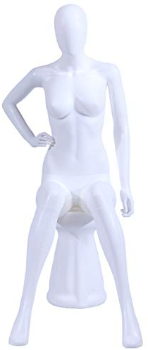 Eurotondisplay Weiblich FC-66W Neu Frau Weiblich Schaufensterpuppe beweglich matt weiß (Weiblich FC-66W)