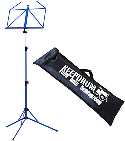 K&M 100/5 Notenpult Notenständer Blau + keepdrum Tasche