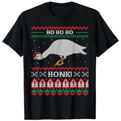 Ho Ho Ho Honk Ugly Christmas Sweater Honking Goose Meme Gans T-Shirt