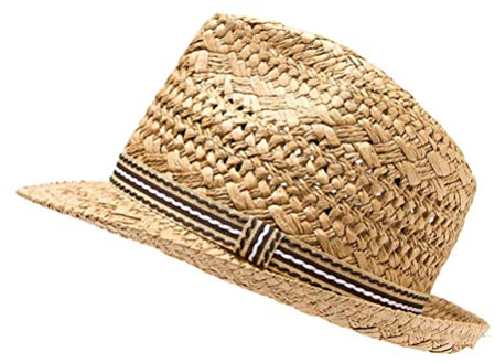 LIOOBO Strohhut Strand Sonnenhut Jazz Mütze Gentleman Hut Handgefertigten Hut Kappe Hawaii Beach Party Dekoration Lieferungen für Männer Frauen (Khaki)