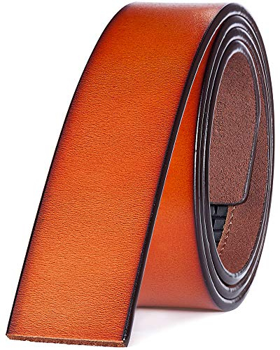 Katusi Herren Gürtel Ohne Schnalle kts9 120cm,Dunkel Orange,120