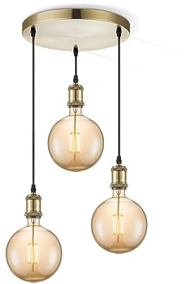 Home Sweet Home Moderne Hängelampe aus Bronze, runder Globus | G180| Länge 100cm | Bernstein | Hängelampe mit LED-Lampe | 4W 400lm 2700K dimmbar | für Wohnzimmer, Schlafzimmer