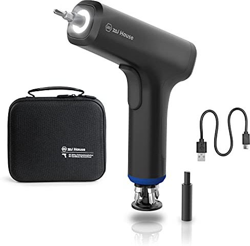 Wiha TCA10182 zai Hause 4V Akkuschrauber Set klein mit 4 Bits und USB C Ladekabel, Mini Akku-Schraubendreher magnetischer Bithalter Linkslauf, Drehmomentanzeige und LED-Licht I Bohrschrauber, Schwarz