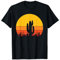 Retro Cactus Shirt Men Women Kids Sunset Cactus Maglietta