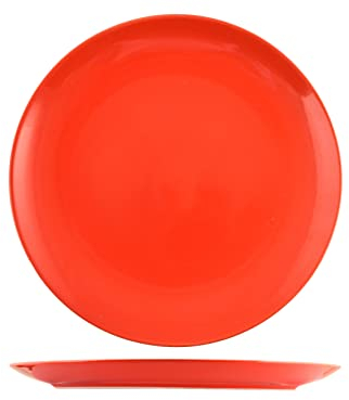 H&H Denver Set 6 Piatti Piani, Stoneware, Rosso, cm 26