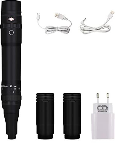 Microblading Akku Permanent Make up Maschine mit 2 Microshading Backup Batterien mit 10 Stück PMU Patronen Nadeln (Schwarz)