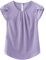 TASAMO Woman Shirts Basic Chiffon Round Neck Keyhole Back Pleated Casual Cap Sleeves Tee(Medium, Light Purple)