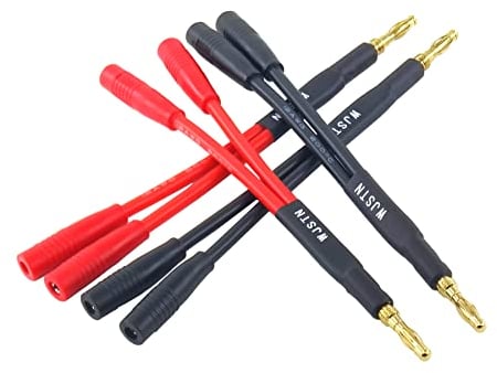 Suanqi Bananenstecker auf 2 Buchsen, 4 mm Bananenstecker, 7,6 cm Bananenstecker-Splitter, 1 Stecker auf 2 Buchsen, 4 Stück