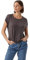 VERO Moda Damen Einfarbiges Stretch T-Shirt Basic Rundhals Top Oberteil Tief Angesetzte Schultern VMAVA, Farben:Grau, Größe:L